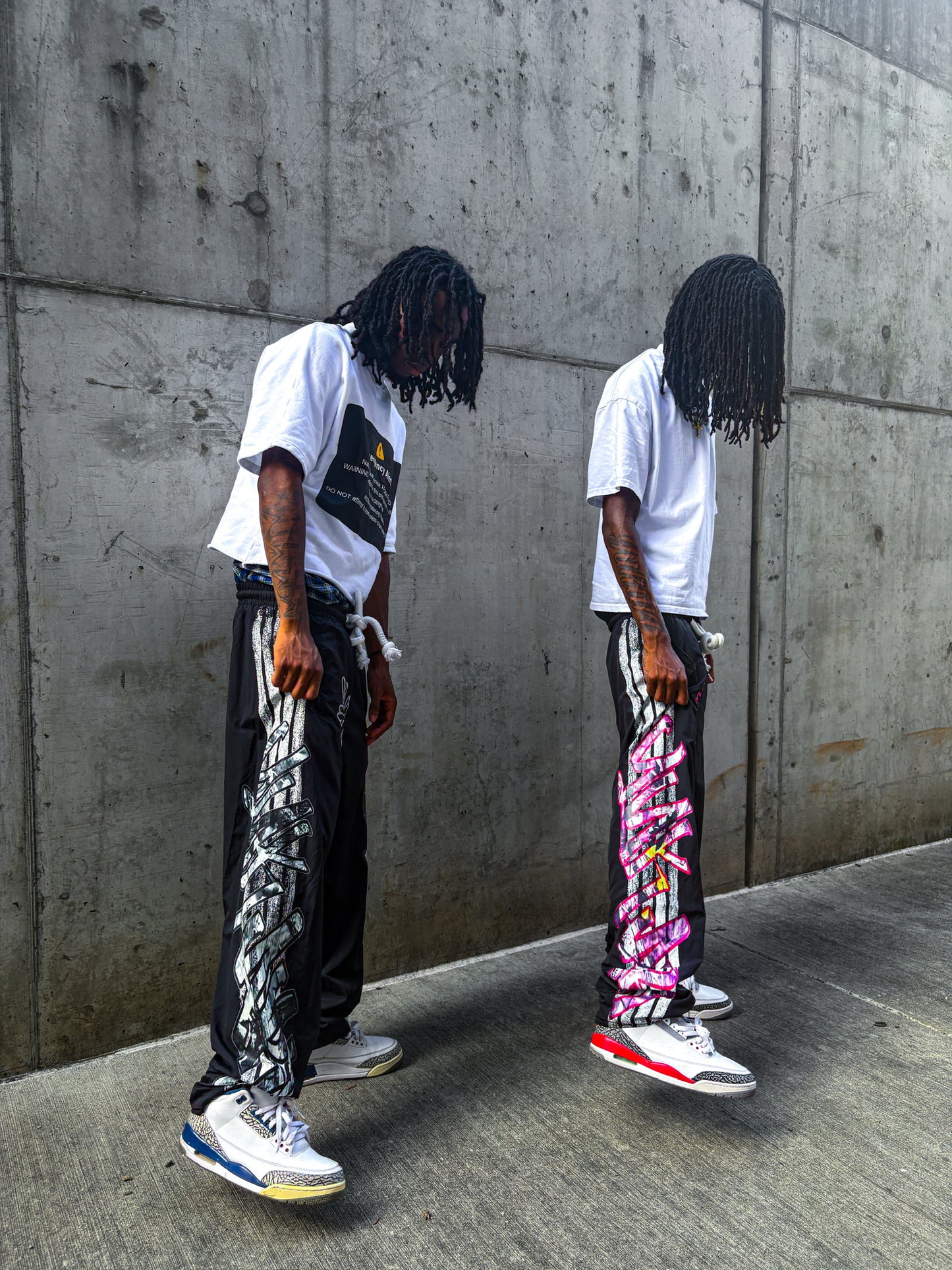 YUKARI NYLON TRACK PANTS- BLACK