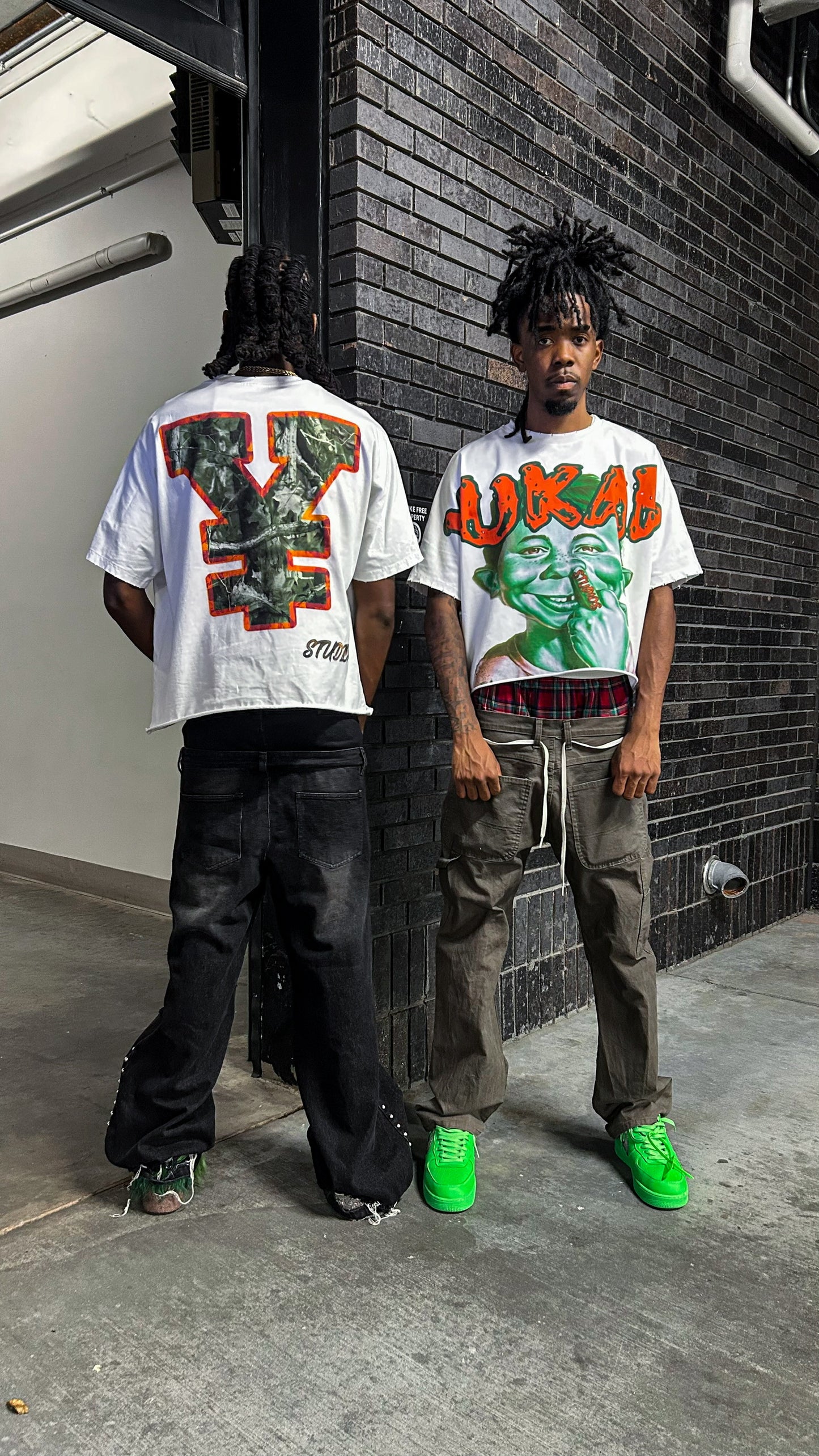 YUKARI BOY TEE-GREEN & ORANGE