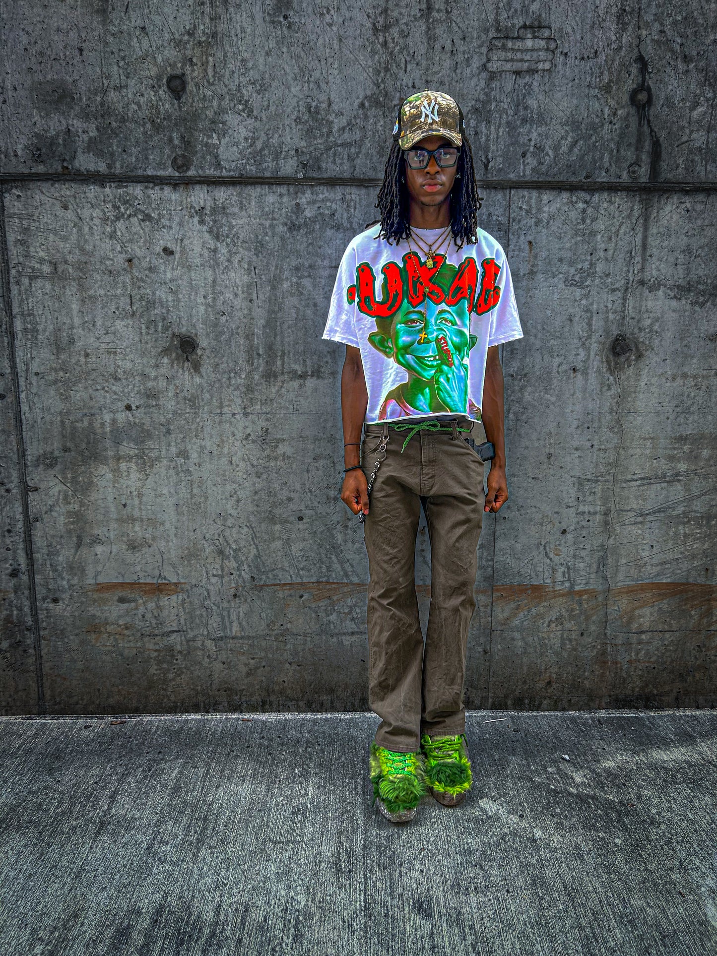 GREEN & ORANGE YUKARI BOY TEE