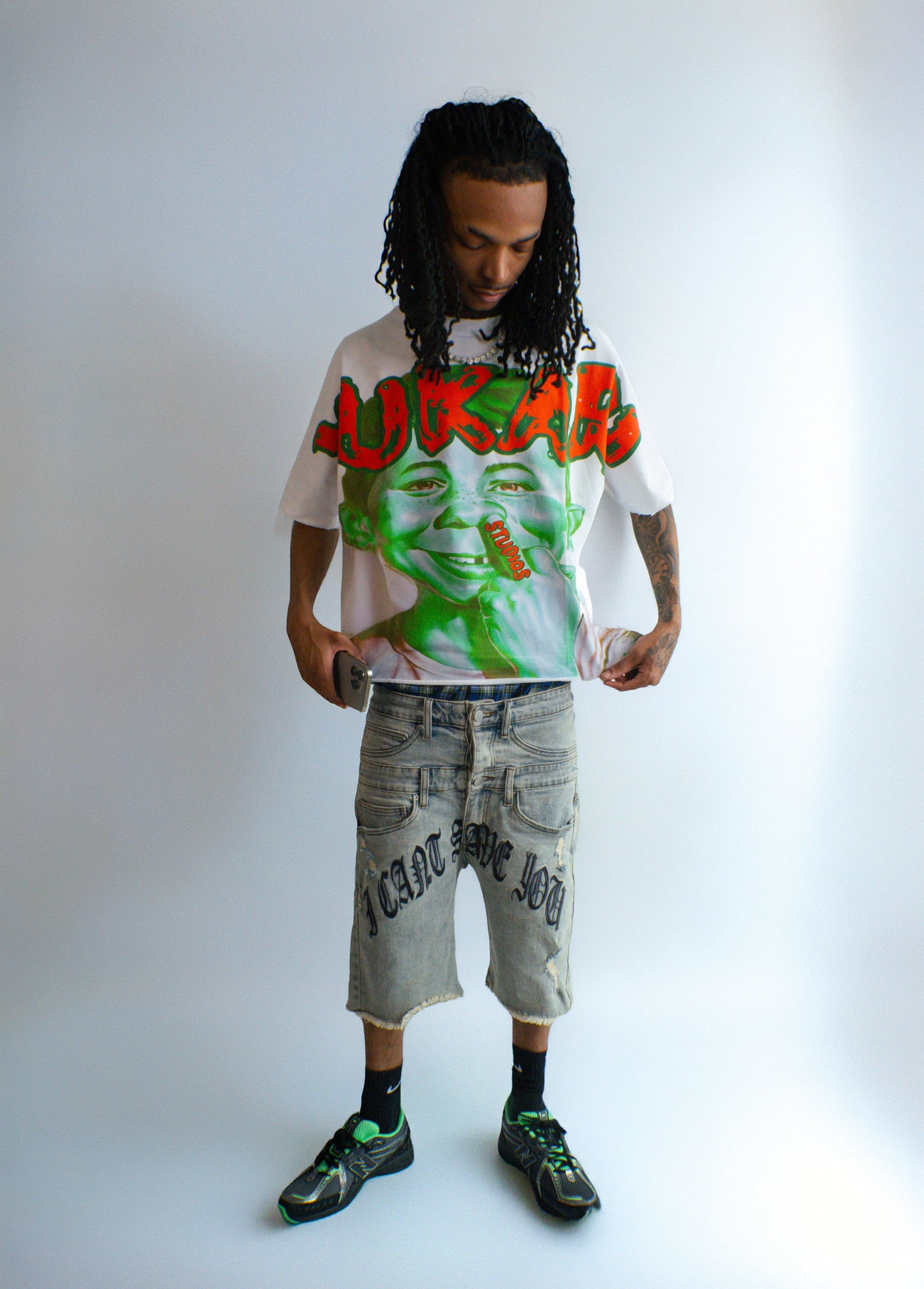 YUKARI BOY TEE-GREEN & ORANGE