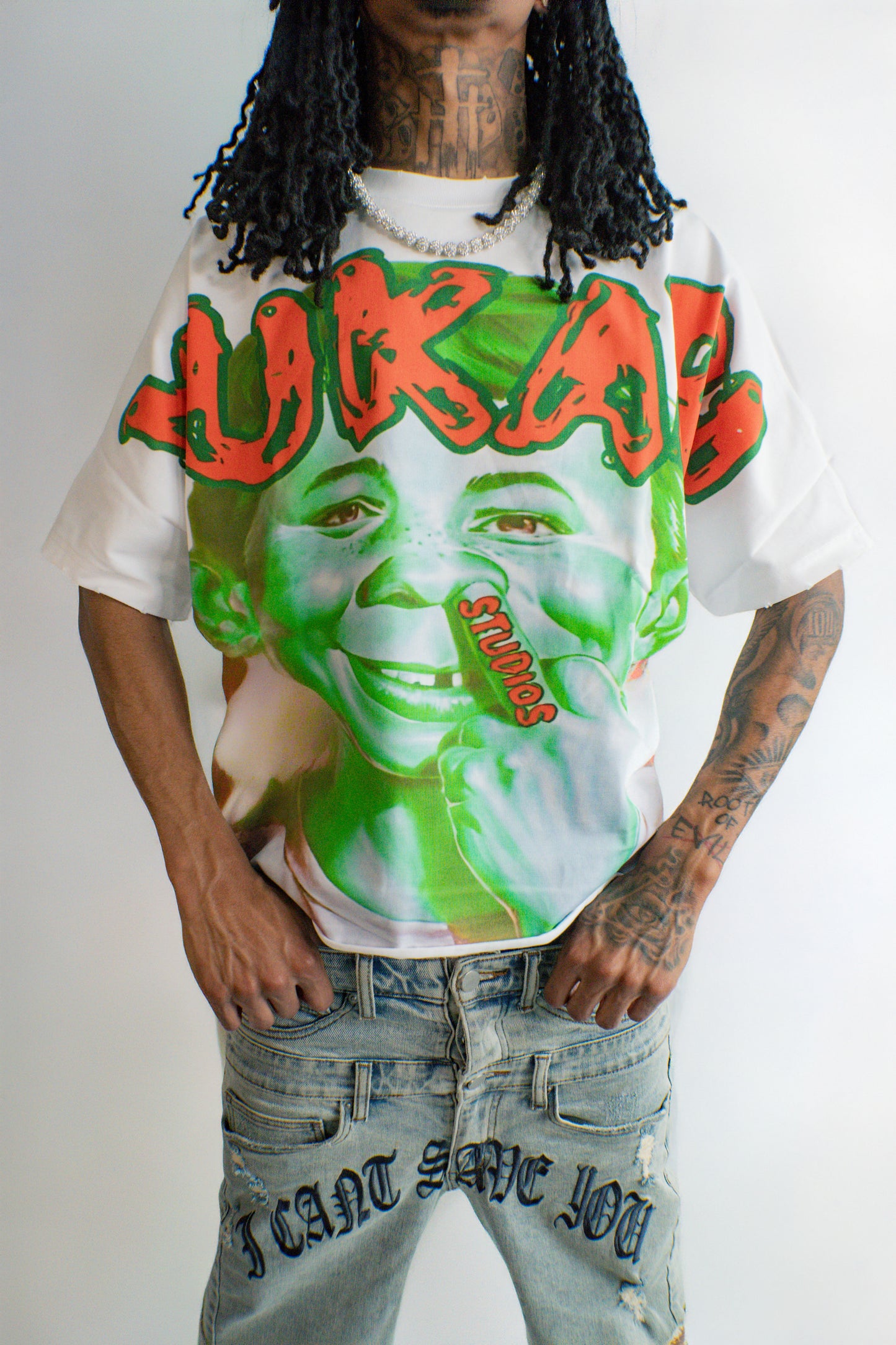 YUKARI BOY TEE-GREEN & ORANGE