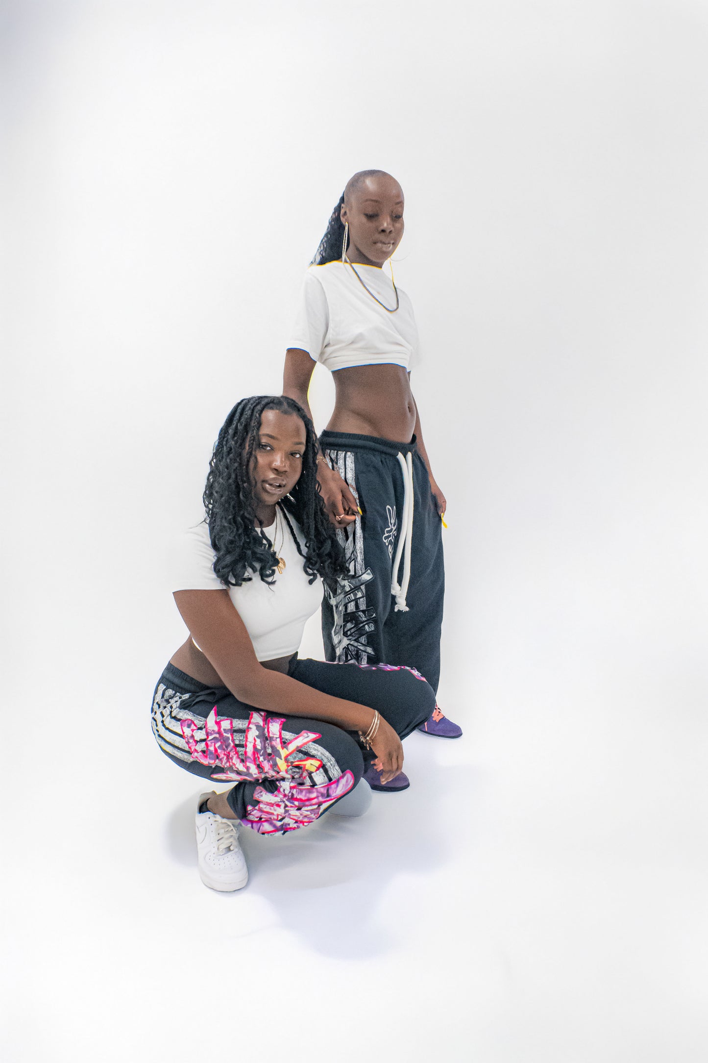 YUKARI NYLON TRACK PANTS- BLACK