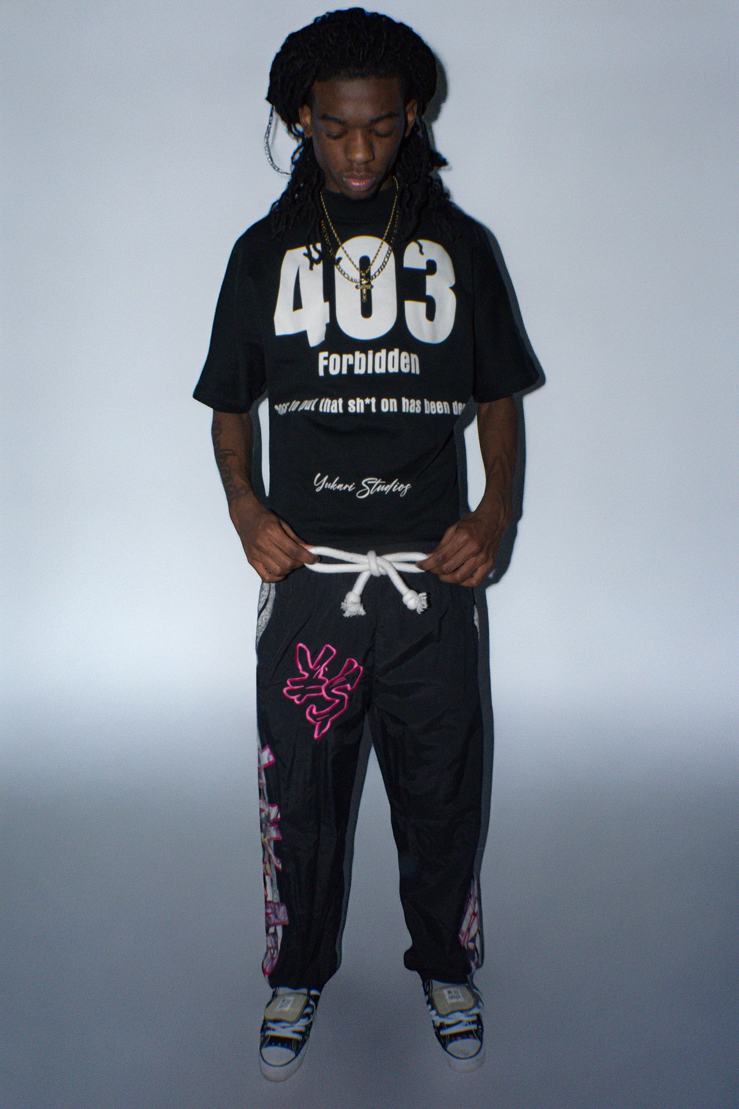 YUKARI NYLON TRACK PANTS- PINK