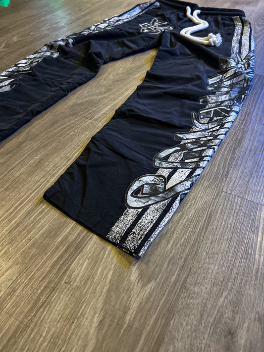 YUKARI NYLON TRACK PANTS- BLACK
